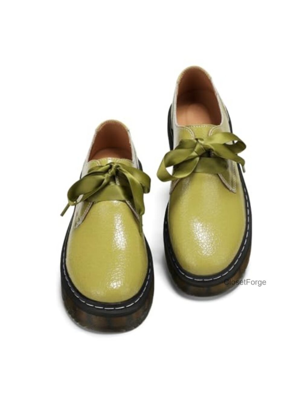 Women's Chunky Platform Loafers Lace-up Lug Sole Oxford Business Work Shoes